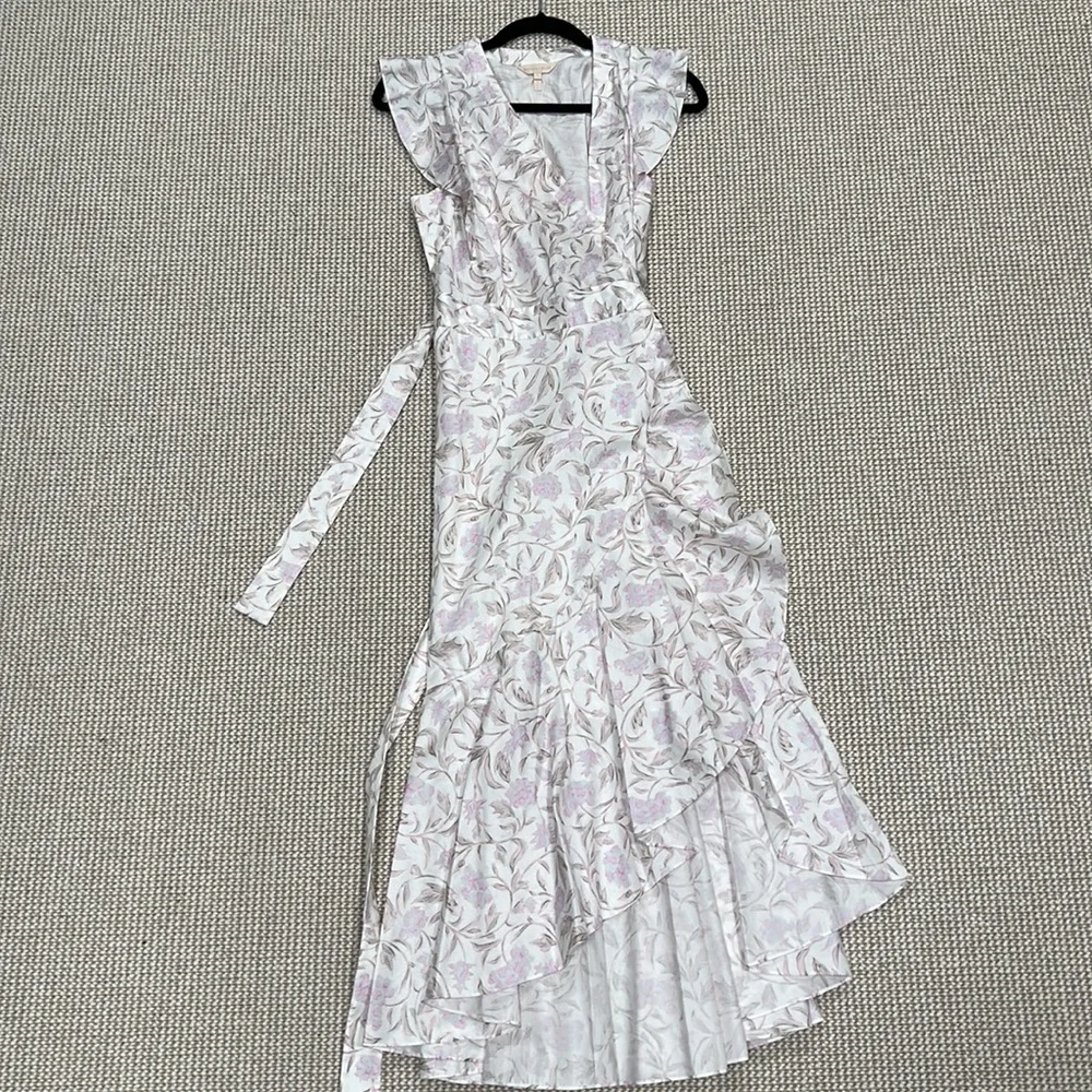 NWT Rebecca Taylor Zadie Floral Wrap Dress Pink Size 8 - Picture 6 of 7